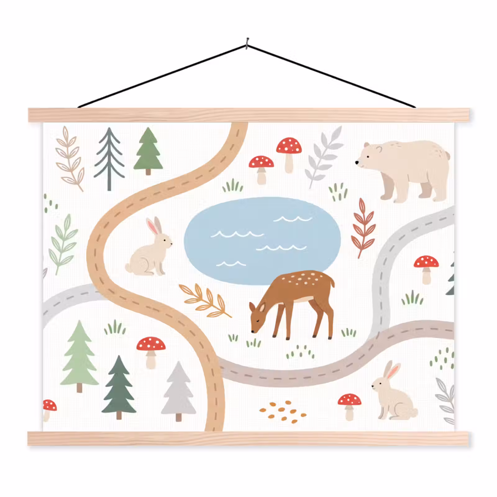 Stoffbild - Tiere – Wald – Illustration — 1