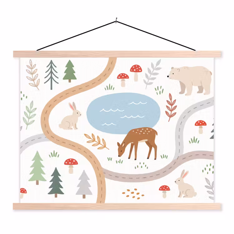 Stoffbild - Tiere – Wald – Illustration — 1