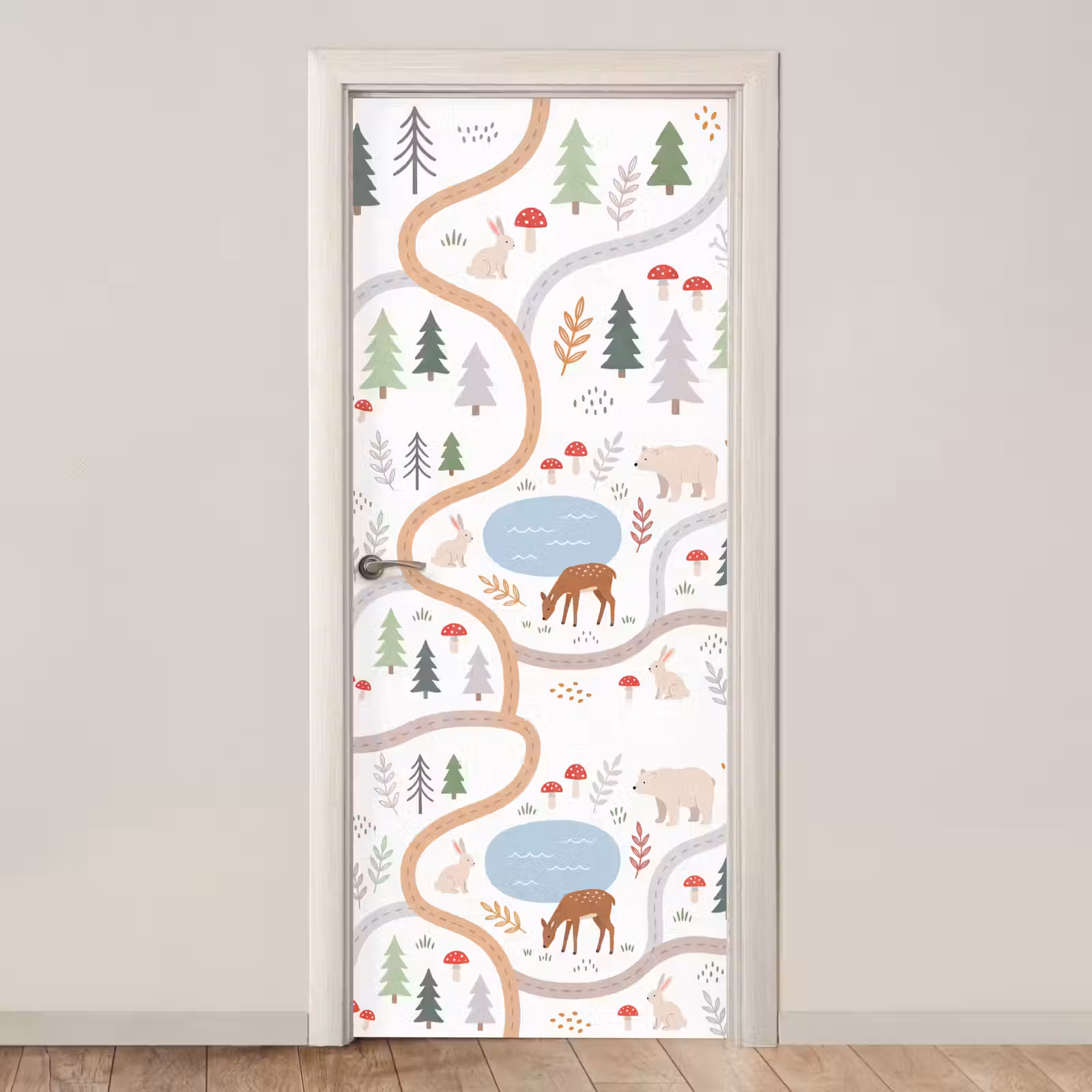 Türtapete - Tiere – Wald – Illustration — 1