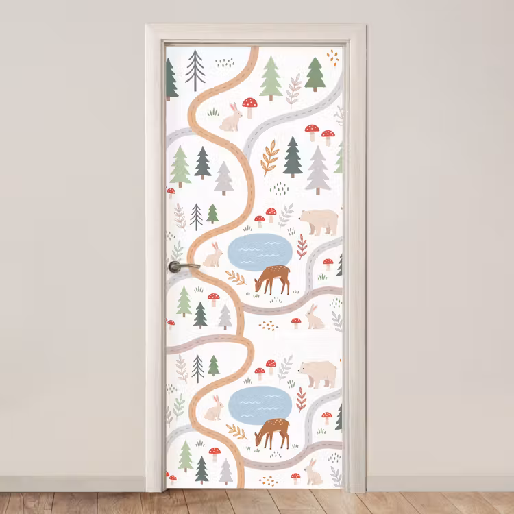 Türtapete - Tiere – Wald – Illustration — 1