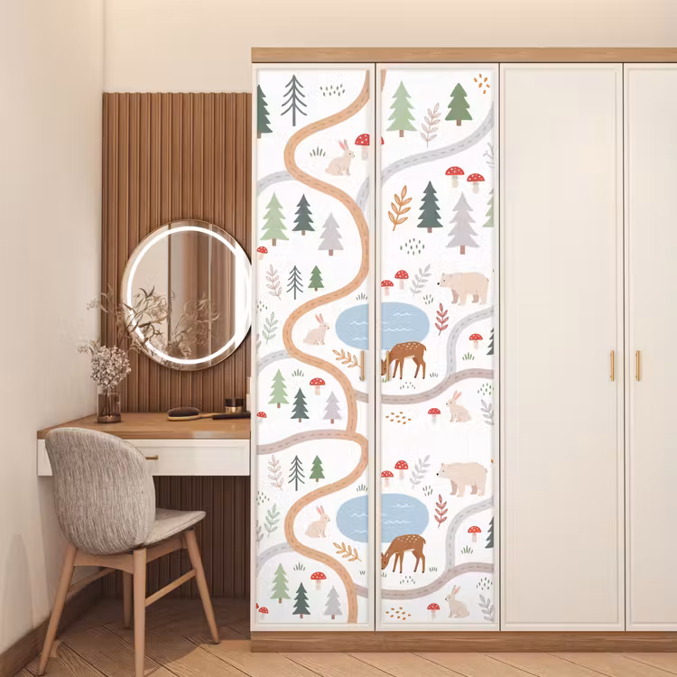 Türtapete - Tiere – Wald – Illustration — 4