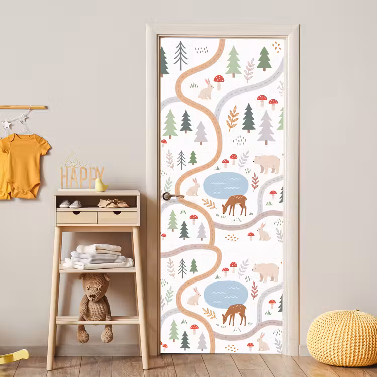 Türtapete - Tiere – Wald – Illustration — 5