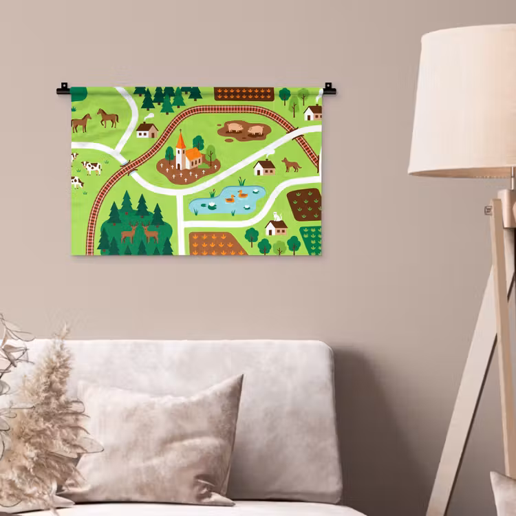 Wandteppich - Landschaft – Tiere – Illustration — 2