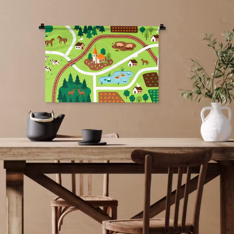 Wandteppich - Landschaft – Tiere – Illustration — 3