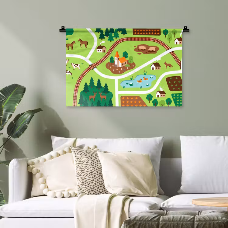 Wandteppich - Landschaft – Tiere – Illustration — 4