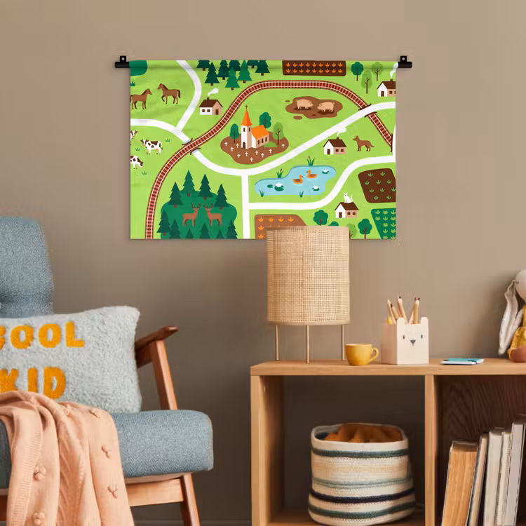 Wandteppich - Landschaft – Tiere – Illustration — 5