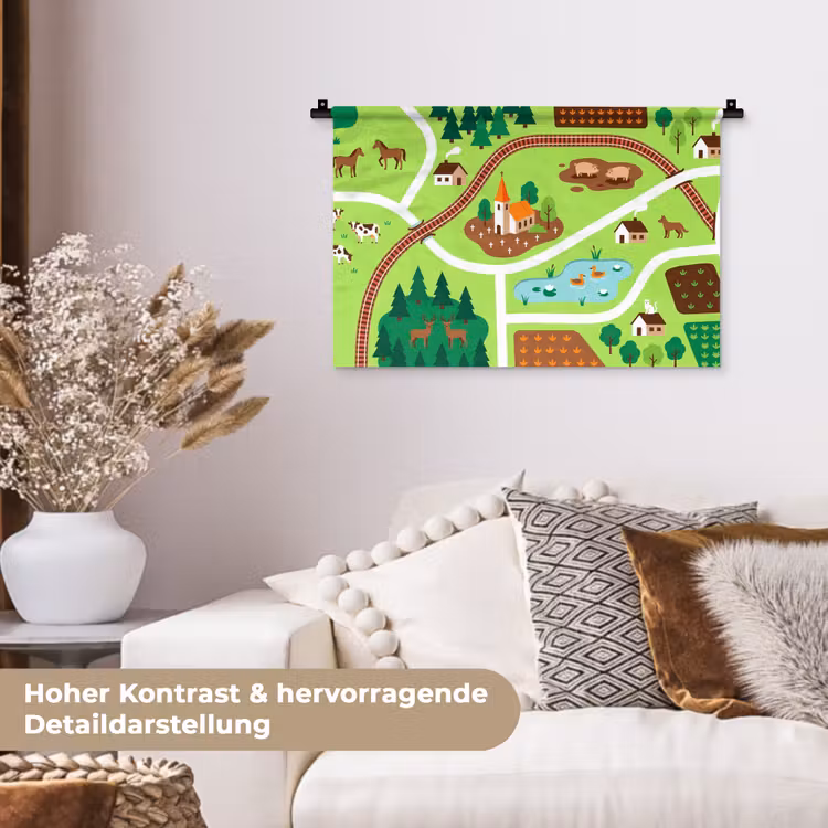 Wandteppich - Landschaft – Tiere – Illustration — 6