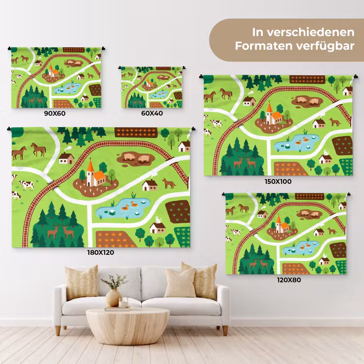 Wandteppich - Landschaft – Tiere – Illustration — 8
