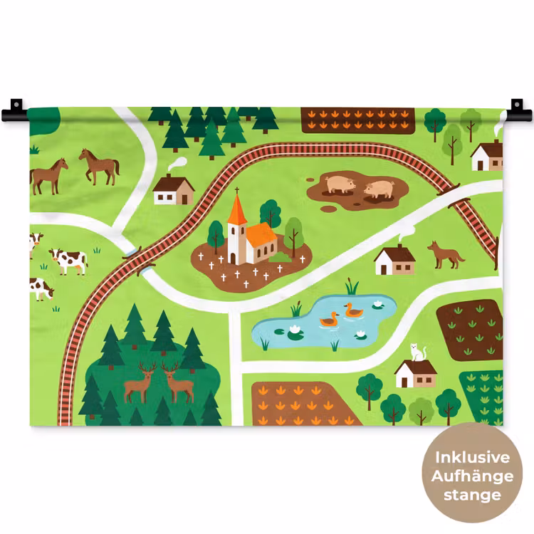 Wandteppich - Landschaft – Tiere – Illustration — 9