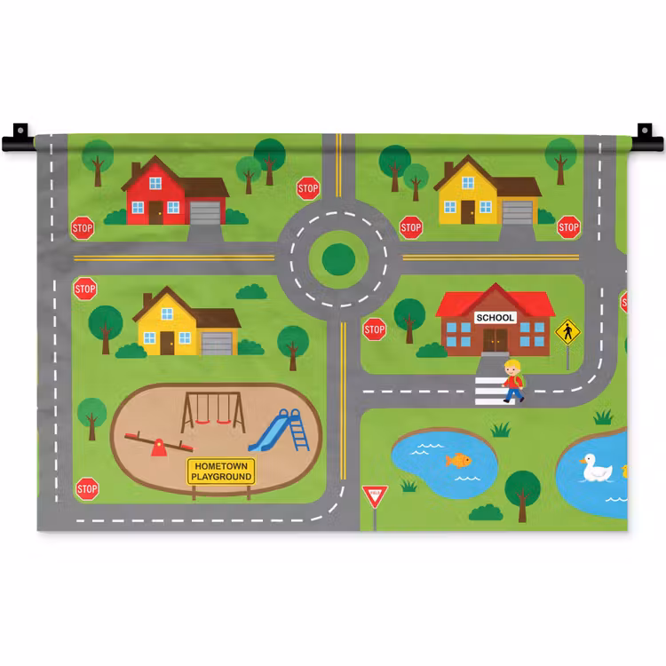 Wandteppich - Stadt – Straßen – Karikatur — 1