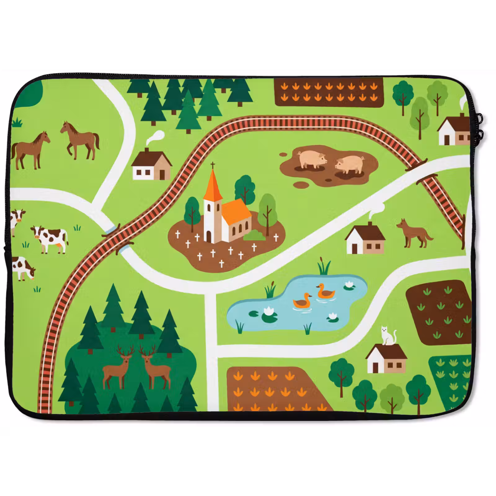 Laptop hülle - Landschaft – Tiere – Illustration — 1