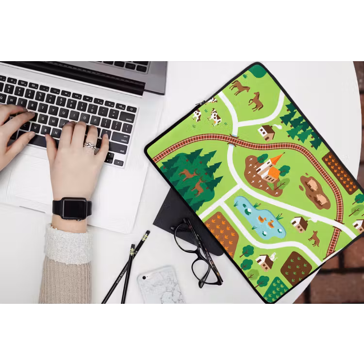 Laptop hülle - Landschaft – Tiere – Illustration — 3
