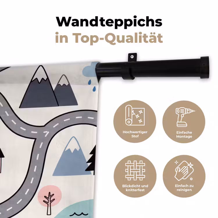 Wandteppich - Karte – Stadt – Kinderfreundlich — 7