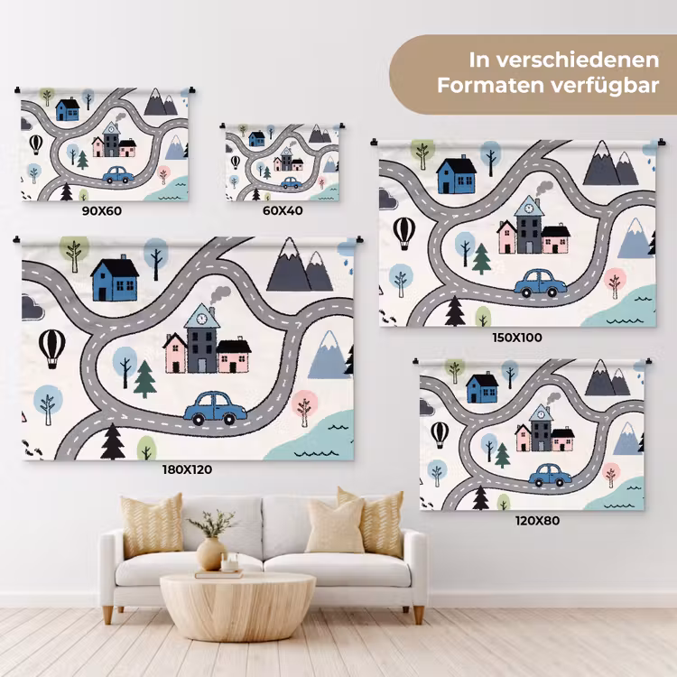 Wandteppich - Karte – Stadt – Kinderfreundlich — 8