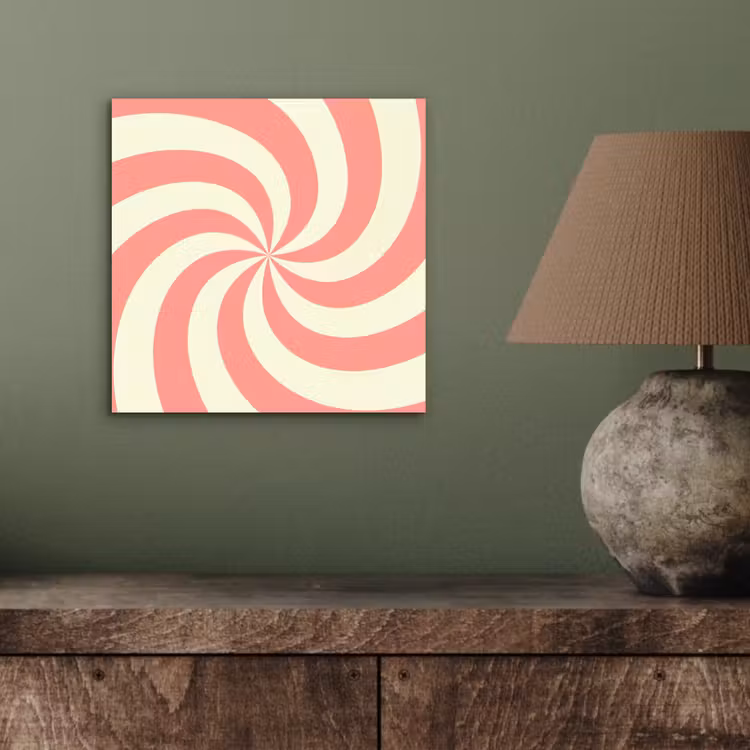 Alu-Dibond-Bild - Spirale – Muster – Abstrakt – Rosa – Beige — 3