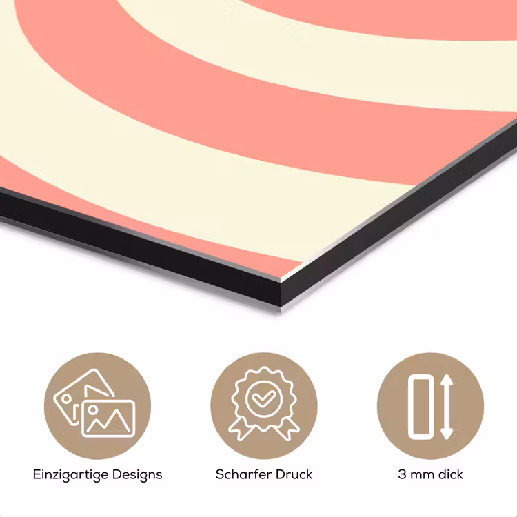Alu-Dibond-Bild - Spirale – Muster – Abstrakt – Rosa – Beige — 7