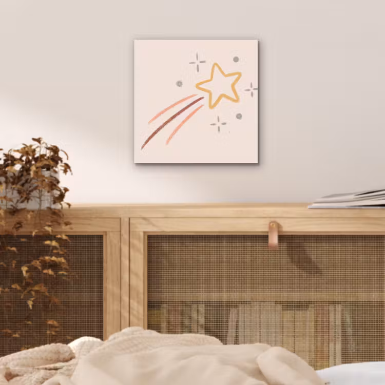 Alu-Dibond-Bild - Stern – Fallend – Illustration – Pastell — 4