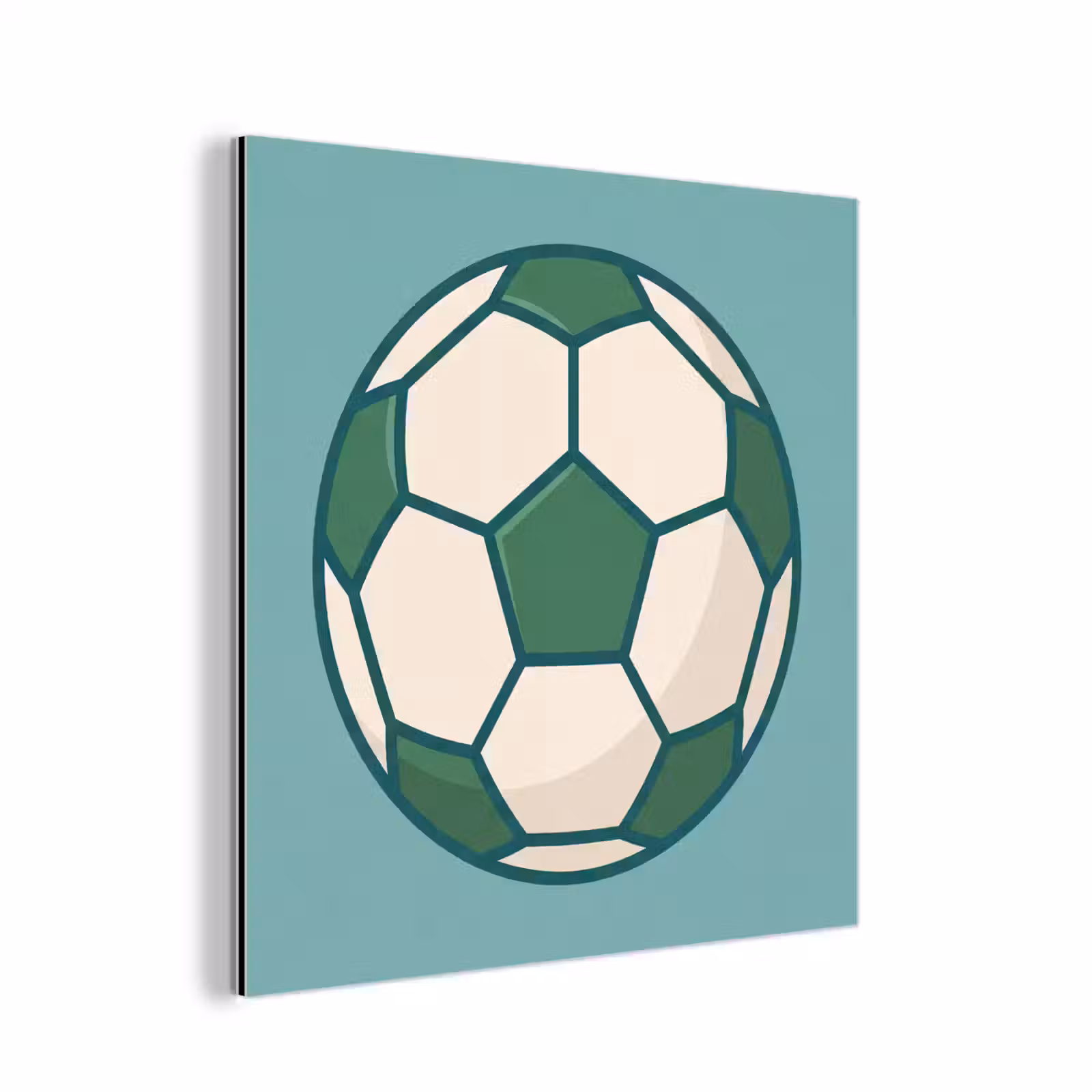 Alu-Dibond-Bild - Fußball – Geometrisch – Sport – Illustration – Blaugrün — 1
