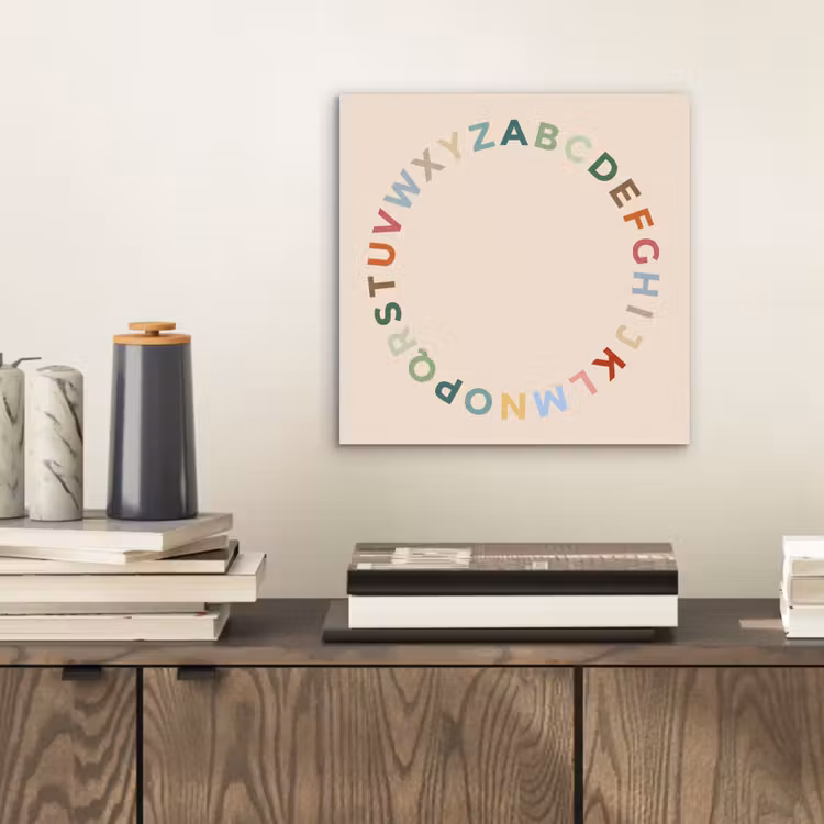Alu-Dibond-Bild - Alphabet – Kreis – Bildung – Spielerisch – Farbenfroh — 2