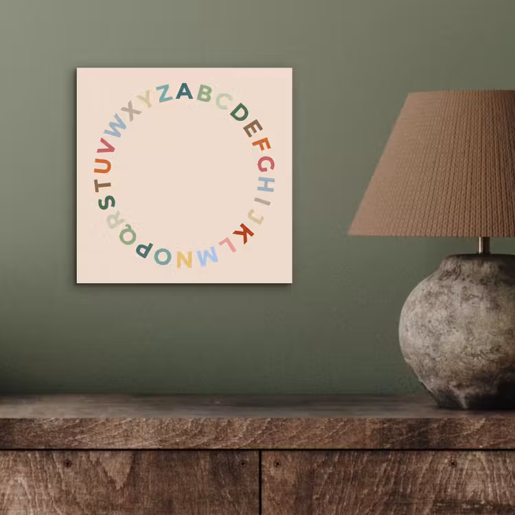 Alu-Dibond-Bild - Alphabet – Kreis – Bildung – Spielerisch – Farbenfroh — 3