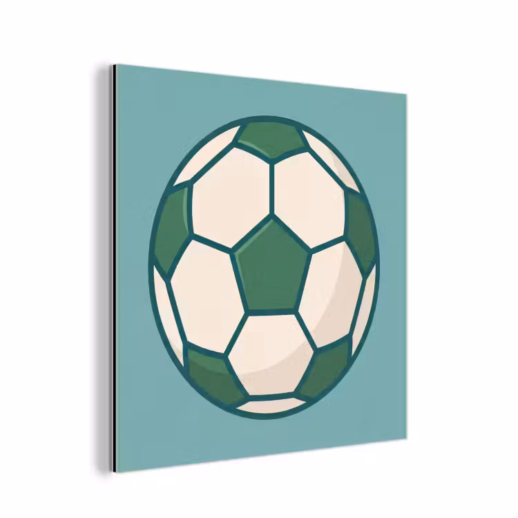 Alu-Dibond-Bild - Fußball – Geometrisch – Sport – Illustration – Blaugrün — 1