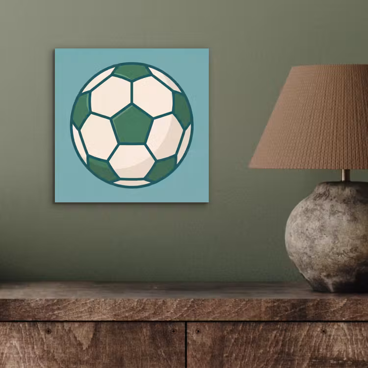 Alu-Dibond-Bild - Fußball – Geometrisch – Sport – Illustration – Blaugrün — 3