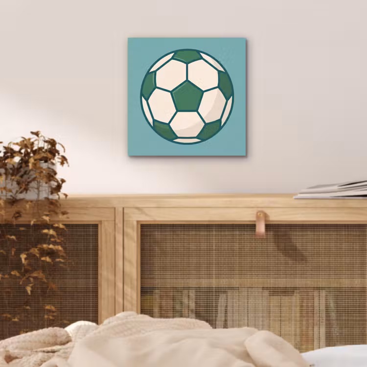 Alu-Dibond-Bild - Fußball – Geometrisch – Sport – Illustration – Blaugrün — 4