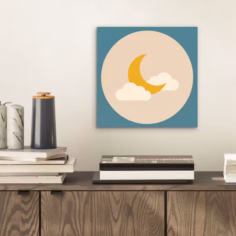 Alu-Dibond-Bild - Mond – Wolken – Natur – Abstrakt – Gelb — 2