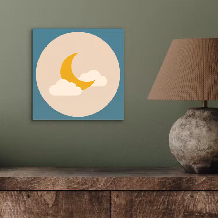 Alu-Dibond-Bild - Mond – Wolken – Natur – Abstrakt – Gelb — 3