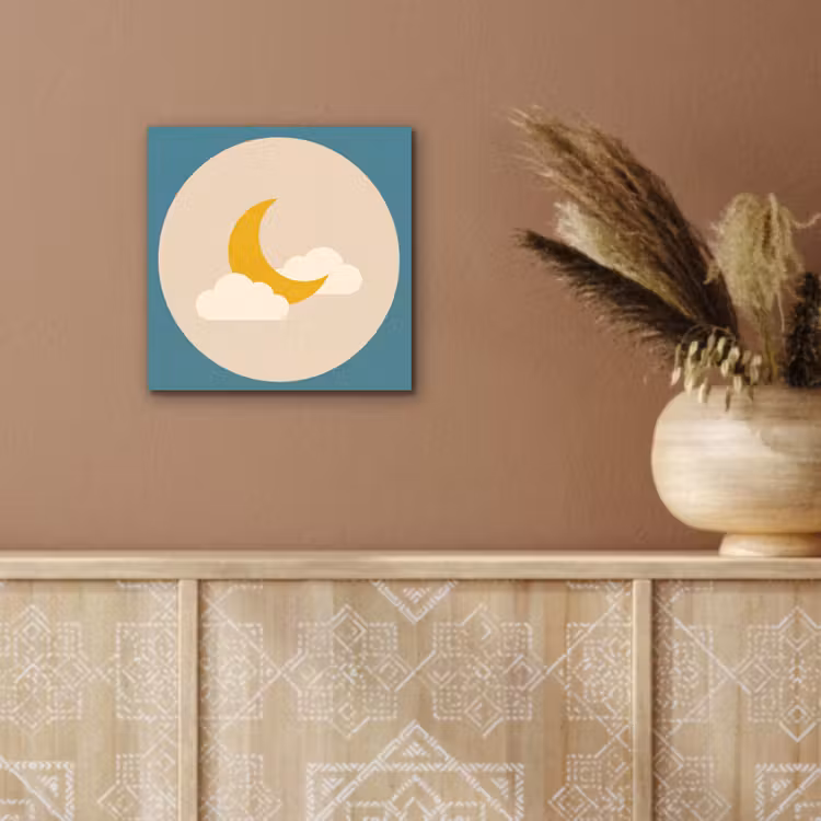 Alu-Dibond-Bild - Mond – Wolken – Natur – Abstrakt – Gelb — 5