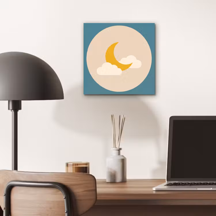 Alu-Dibond-Bild - Mond – Wolken – Natur – Abstrakt – Gelb — 6