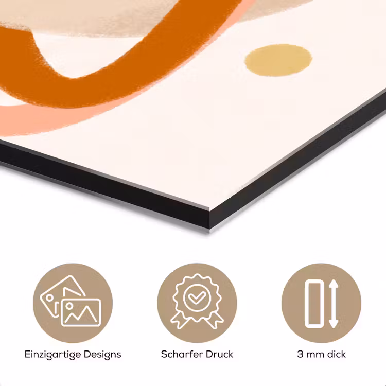 Alu-Dibond-Bild - Planet – Ringe – Weltraum – Illustration – Beige — 7