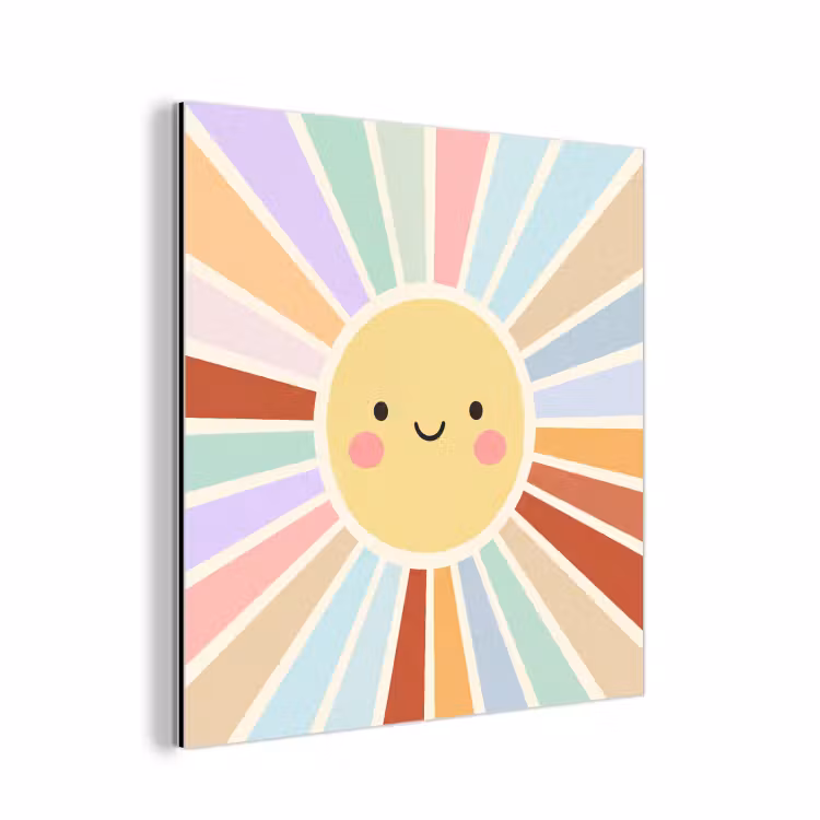 Alu-Dibond-Bild - Sonne – Strahlen – Fröhlich – Bunt – Abstrakt — 1