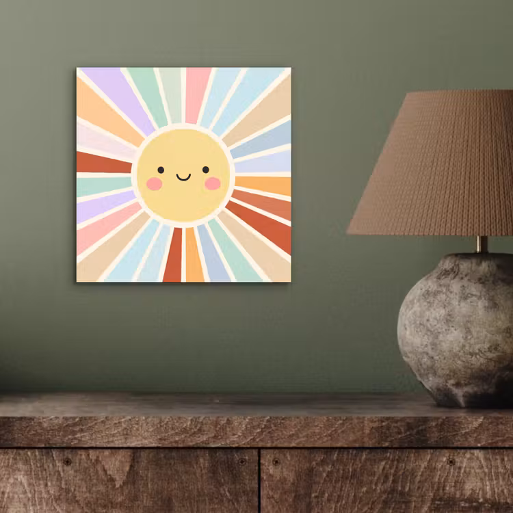 Alu-Dibond-Bild - Sonne – Strahlen – Fröhlich – Bunt – Abstrakt — 3