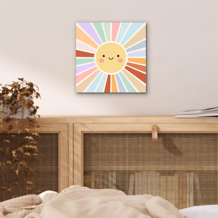 Alu-Dibond-Bild - Sonne – Strahlen – Fröhlich – Bunt – Abstrakt — 4