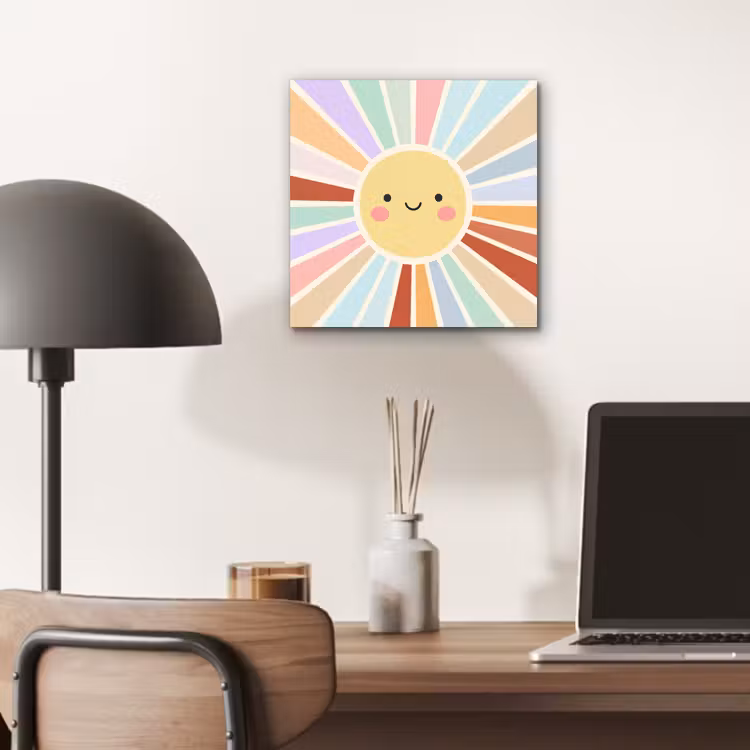 Alu-Dibond-Bild - Sonne – Strahlen – Fröhlich – Bunt – Abstrakt — 6