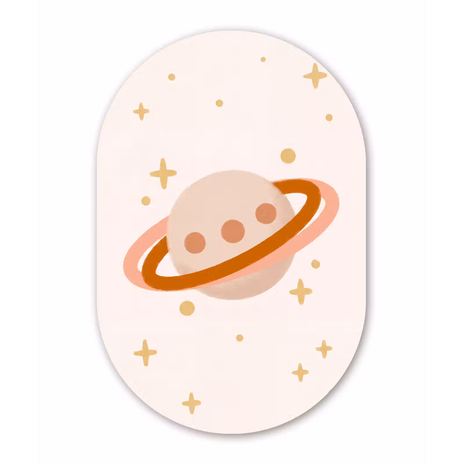 Alu-Dibond-Bild Oval - Planet – Ringe – Weltraum – Illustration – Beige — 1