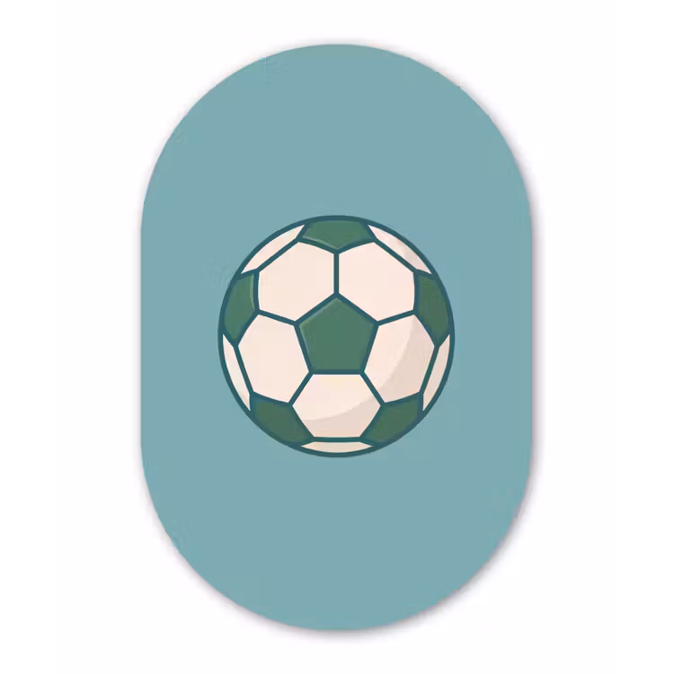 Alu-Dibond-Bild Oval - Fußball – Geometrisch – Sport – Illustration – Blaugrün — 1