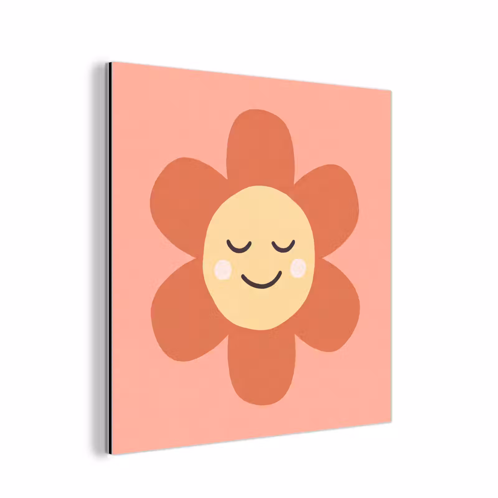Alu-Dibond-Bild - Blumen – Zeichentrickfilm – Kind – Rosa — 1