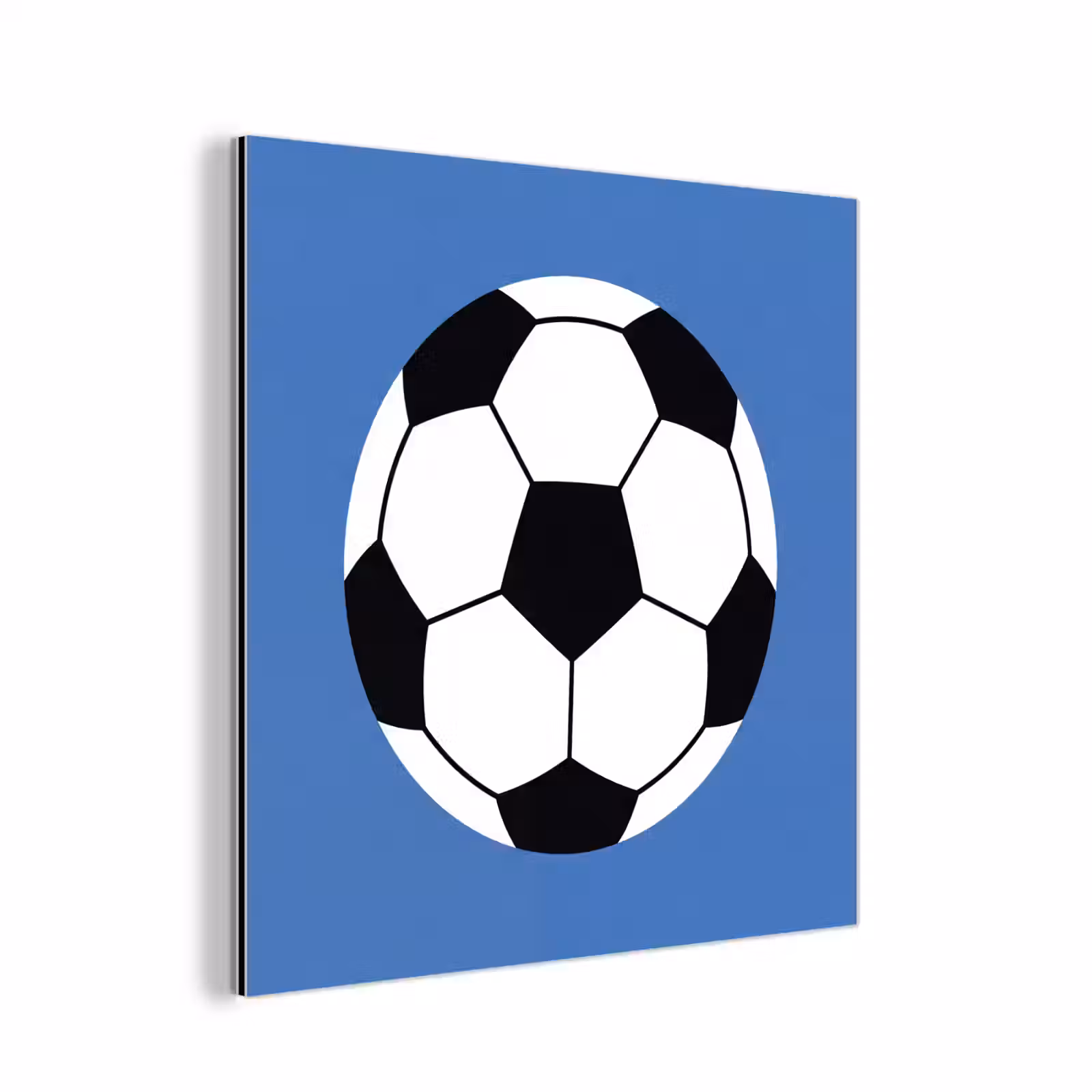 Alu-Dibond-Bild - Fußball – Schwarz-Weiß – Sport – Illustration – Blau — 1