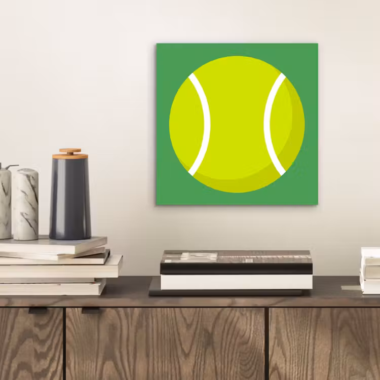 Alu-Dibond-Bild - Ball – Gelb – Sport – Grün – Illustration — 2