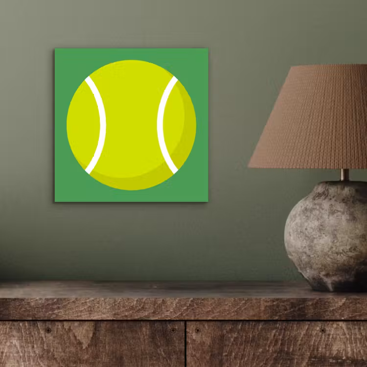 Alu-Dibond-Bild - Ball – Gelb – Sport – Grün – Illustration — 3