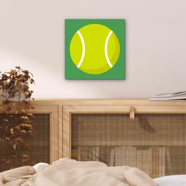Alu-Dibond-Bild - Ball – Gelb – Sport – Grün – Illustration — 4