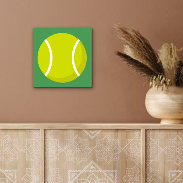 Alu-Dibond-Bild - Ball – Gelb – Sport – Grün – Illustration — 5