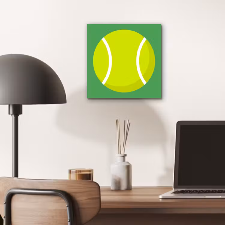 Alu-Dibond-Bild - Ball – Gelb – Sport – Grün – Illustration — 6