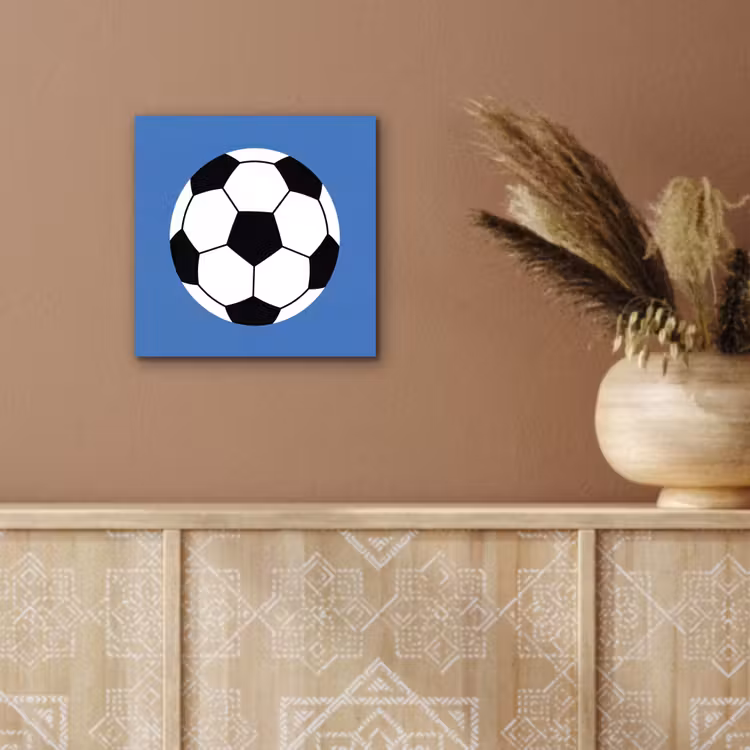 Alu-Dibond-Bild - Fußball – Schwarz-Weiß – Sport – Illustration – Blau — 5