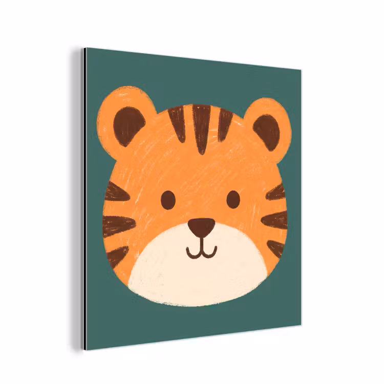Alu-Dibond-Bild - Tiere – Kopf – Orange – Illustration – Modern — 1