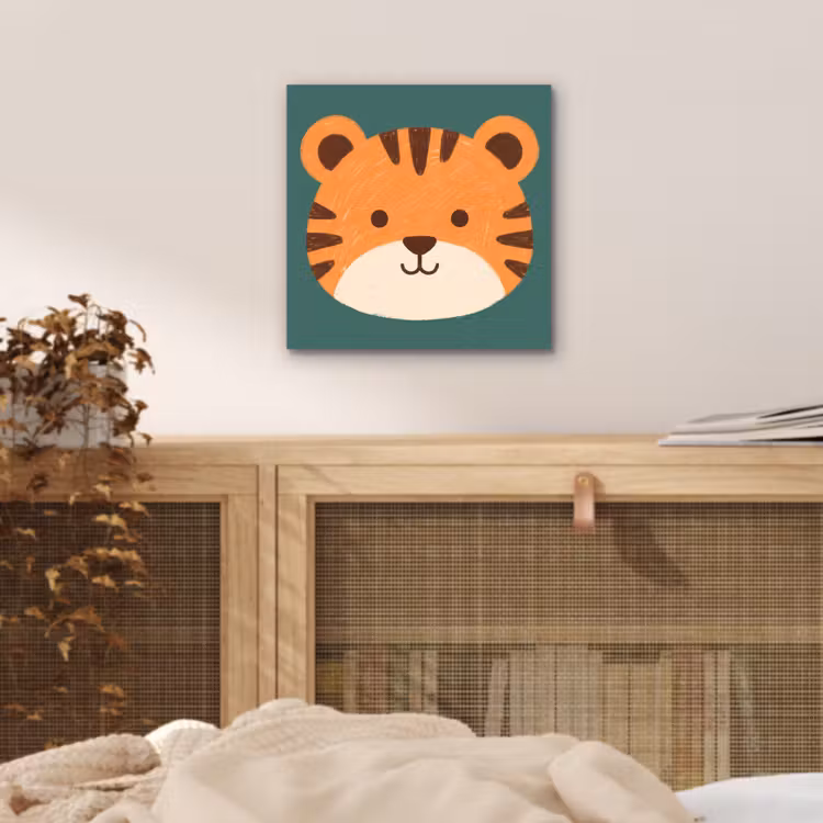 Alu-Dibond-Bild - Tiere – Kopf – Orange – Illustration – Modern — 4