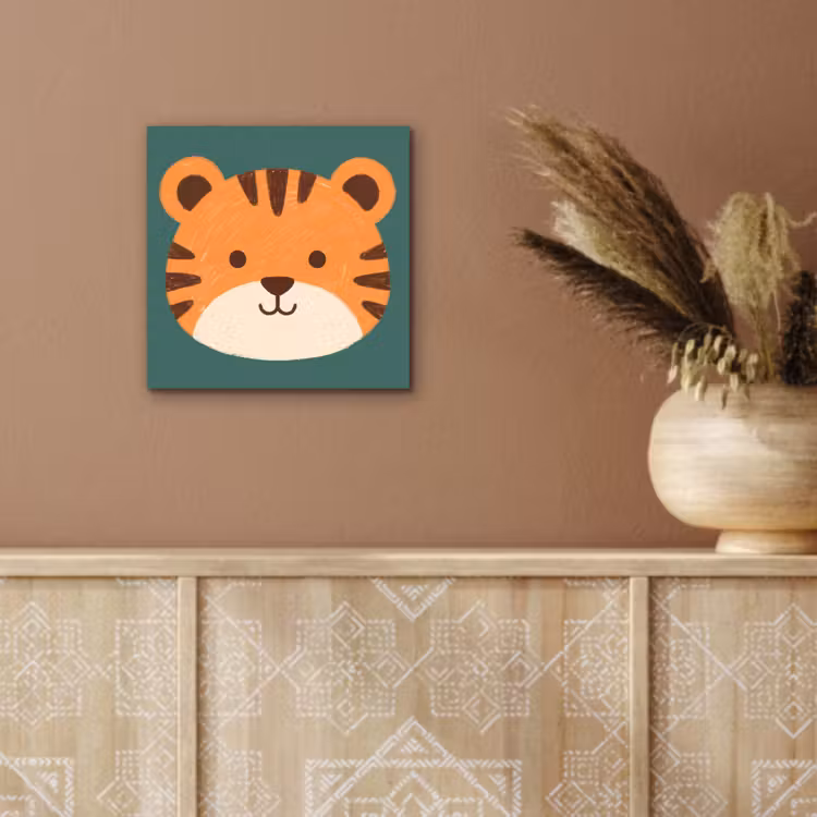 Alu-Dibond-Bild - Tiere – Kopf – Orange – Illustration – Modern — 5