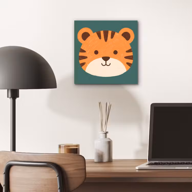 Alu-Dibond-Bild - Tiere – Kopf – Orange – Illustration – Modern — 6